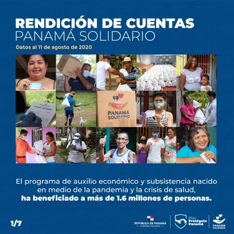 Gobierno  ha utilizado 185.1 millones de dólares para el Plan Panamá Solidario, hasta el 11 de agosto de 2020