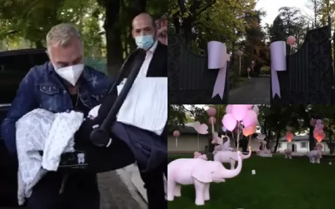 Gianluca Vacchi le da una extravagante bienvenida a su hija Blue Jerusalema y a Sharon 
