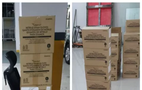 Policía Nacional recupera 33 bultos de las 330 cajas de guantes sustraídas de la CSS, hay 3 extranjeros aprehendidos