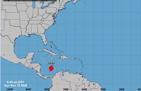 Centro Nacional de Huracanes: Se espera que Iota traiga vientos potencialmente catastróficos