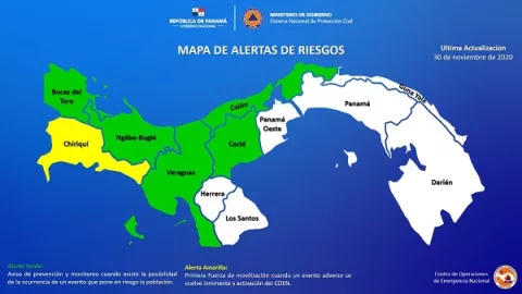 Alerta verde en varias provincias por baja presión en el Caribe de Centroamérica