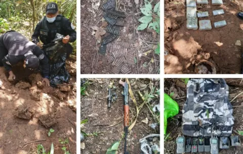 Ubican importante caleto de arma, dinero y equipo de comunicación en Felipillo