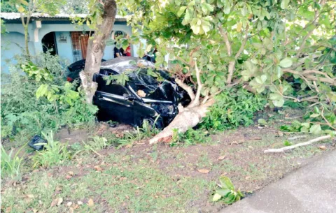 ¡Tres heridos! Auto se estrella contra un árbol en Los Canelos, en Divisa
