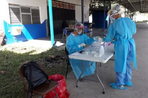 Evalúan terrenos para instalar hospital de campaña en las inmediaciones del hospital Rafel Estévez de Aguadulce