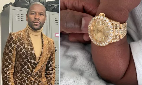 Floyd Mayweather le regala a su nieto, quien nació hace poco, un Rolex de más de $400 mil