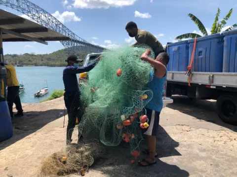 Redes fantasmas en costas de Panamá Oeste atentan contra la fauna marina