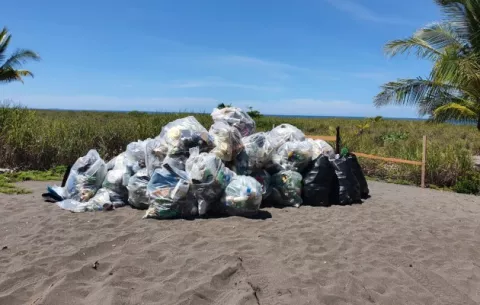 Jóvenes recolectan más de 80 bolsas con desechos en playa La Barqueta