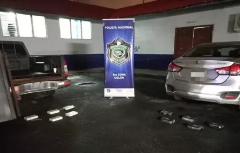 Policía Nacional incauta 10 kilos de droga en un vehículo de doble fondo, en la provincia de Colón
