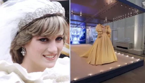 Vestido de novia de la princesa Diana se exhibe por primera vez en 25 años