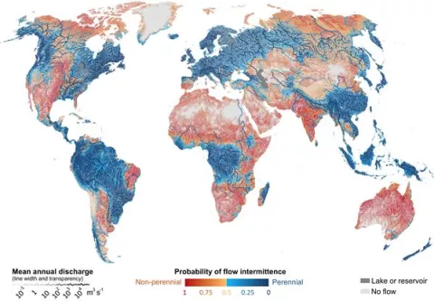 La mayoría de los ríos del mundo se secan una vez al año
