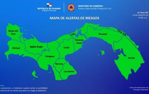 Sinaproc extiende alerta verde preventiva en todo el territorio nacional por incremento de lluvias