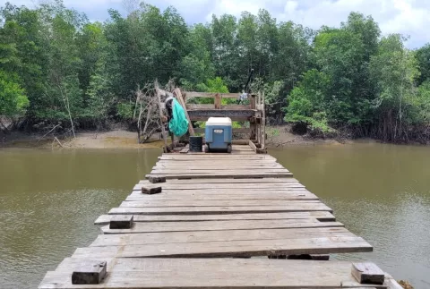Muere pescador al caer de una rampa de un muelle de madera en El Líbano de Chame