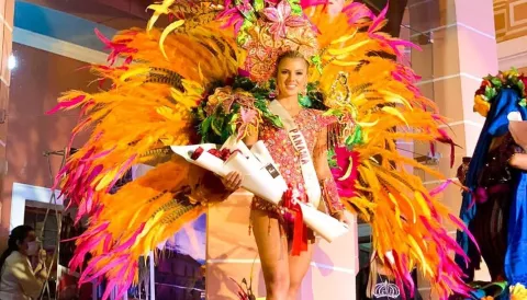 Ana Lucía Tejeira ya se presentó en la competencia de Trajes Nacionales de Reina Hispanoamericana