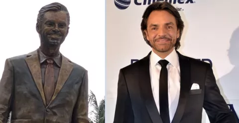 Vandalizan la estatua de Eugenio Derbez en Acapulco
