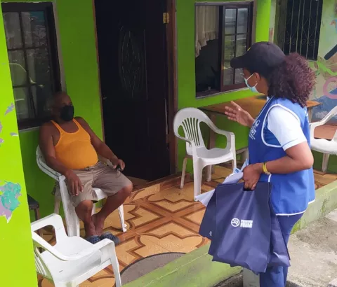 Minsa y Policía Nacional verifican que feligreses cumplan con la bioseguridad en Portobelo