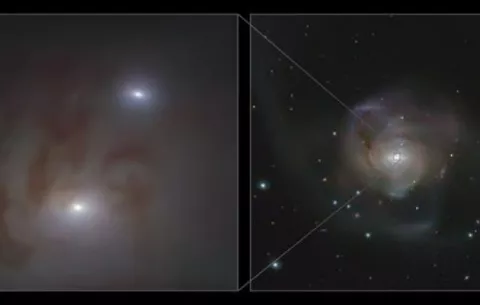 Descubren la pareja de agujeros negros supermasivos más cercana a la Tierra