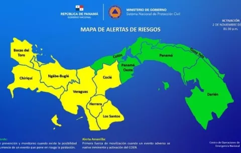  Sinaproc eleva alerta amarilla en algunas regiones, advierten de crecidas de ríos e inundaciones