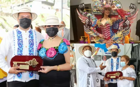 Daniel Cortina, diseñador del 'Diablo Rojo', recibe las llaves del distrito de San Miguelito