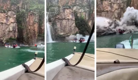 [VIDEO] Una enorme roca cayó sobre lanchas con turistas en Brasil