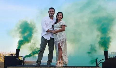 Víctor Ballesteros y su esposa Jiseth Córdoba se convertirán en padres de un niño