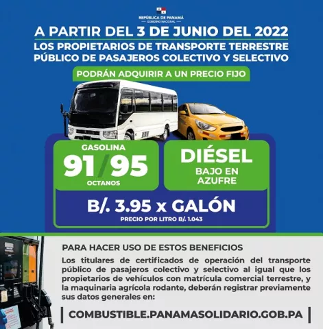 Transportistas deben acreditarse en Panamá Solidario para acceder a congelamiento de precios y vales