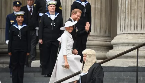 Los duques de Sussex mantienen un perfil bajo en el Jubileo de Isabel II