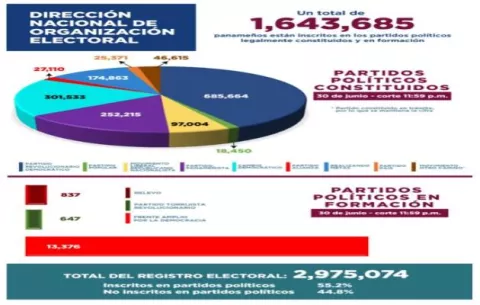 Tribunal Electoral reconoce a nueve partidos políticos vigentes, mientras el FAD acelera proceso de inscripción