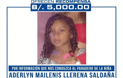 Ofrecen recompensa de $5,000 a quien  brinde información sobre Aderlyn Llerena, la niña desaparecida