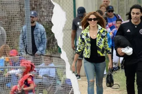 Shakira y Gerard Piqué son fotografiados en un partido de béisbol de Milán 