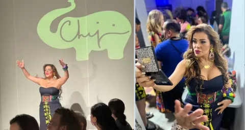'La Chechi', de vuelta a la pasarela luciendo piezas de la diseñadora Annie Chajín
