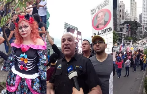 Miembros de Realizando Metas protestan contra el monstruoso gobierno Cortizo-Carrizo