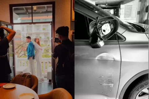 Sheldry Sáez inició el día de su sesión preboda con el pie izquierdo, chocó su carro
