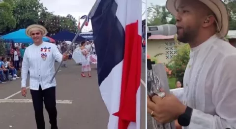 Jhonathan Chávez y Alejandro Torres, orgullosos de haber sido abanderados el 10 de Noviembre