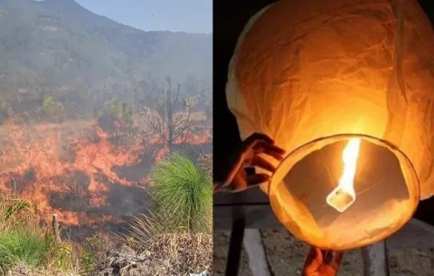 Pirotecnia y globos del deseo ponen en riesgo la vegetación