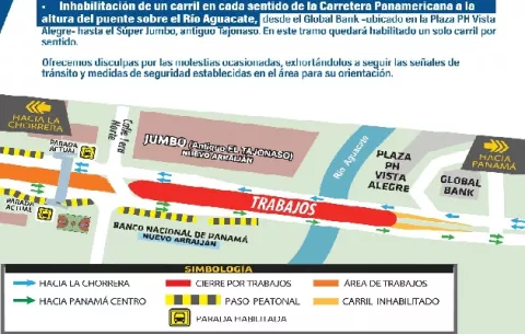Inhabilitan carril en Arraiján por trabajos del metro 