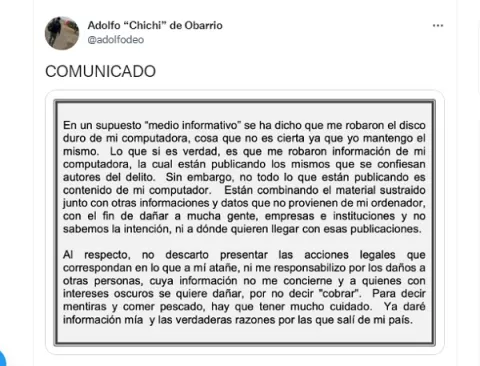 De Obarrio: Están combinando información para hacer daño