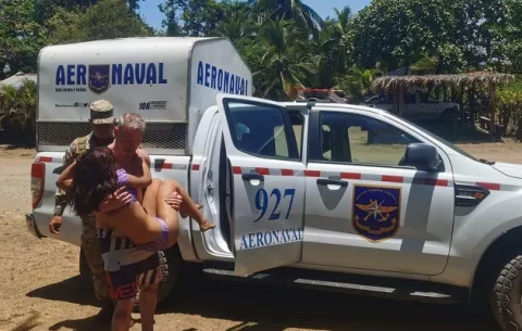 Rescatan a menor extranjera en Playa Las Lajas