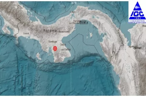 Se reporta sismo de 5.0 de magnitud en Santiago Veraguas