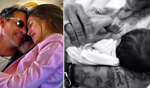 Marc Anthony y Nadia Ferreira presentan a su primer hijo