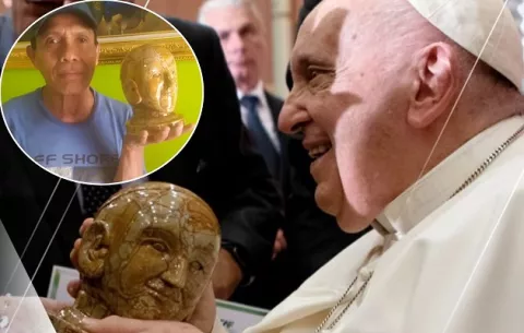 De Membrillo al Vaticano: Papa recibe detalle en piedra jabón