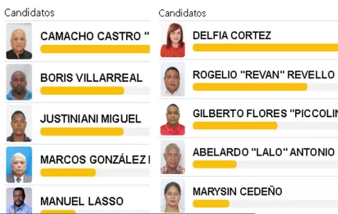 Camacho y Delfia Cortez lideraron votos en sus circuitos