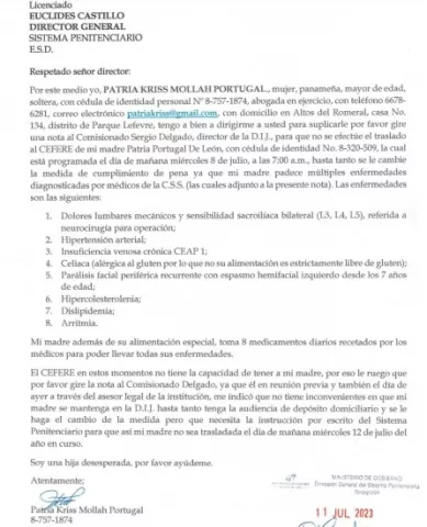Hijos de Patria, angustiados por su salud en cárcel de Coclé