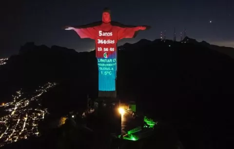 Menos de 6 años: Cristo Redentor proyecta 'Reloj Climático'