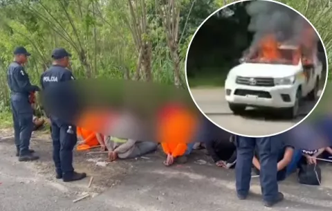 Detienen a presuntos responsables de incendiar auto estatal