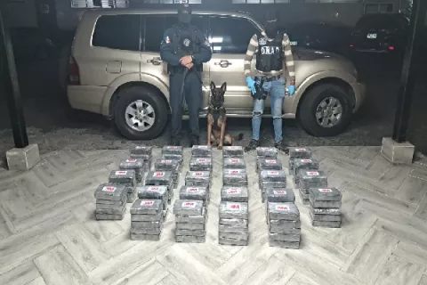 Incautan 140 paquetes de droga dentro de un auto en Colón