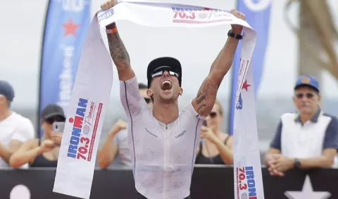 Brasileño Santos con una tarde mágica en Ironman 70.3 Panamá 2024