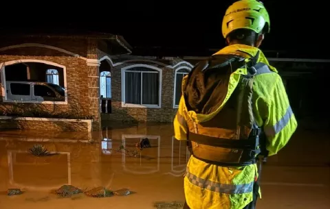 Más de 14 viviendas y 40 personas afectadas por las inundaciones en Santiago