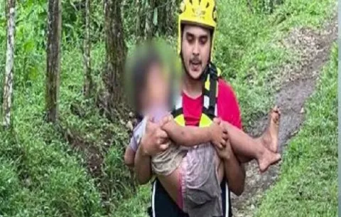 Rescatan sana y salva a niña de 4 años tras extraviarse en una finca privada