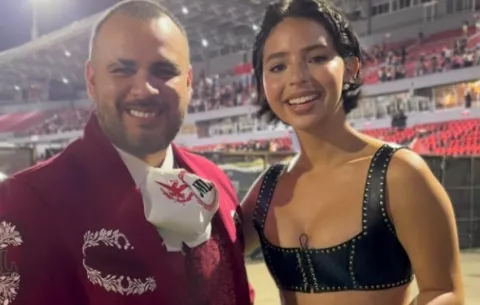 Ángela Aguilar acompañó a Christian Nodal en su concierto en Panamá