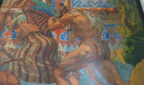 Pinturas de Roberto Lewis engalanan a la Escuela Normal